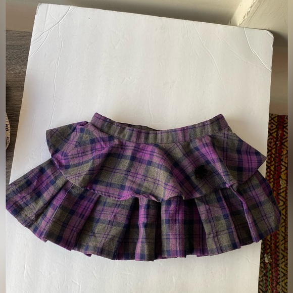 Y2K Purple & Gray Plaid Skirt - Picture 2 of 6